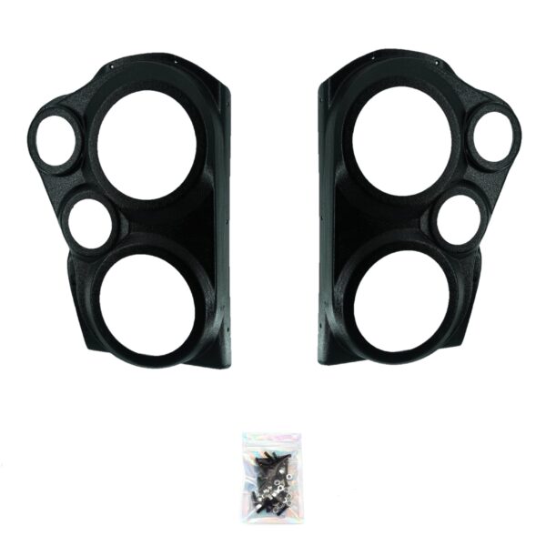 Rear Door Custom Speaker Pods for the 2007-2009 Chevrolet Silverado GMC Sierra to hold Dual 6.5 in and Dual 3.5 in speakers for car audio installation upgrade