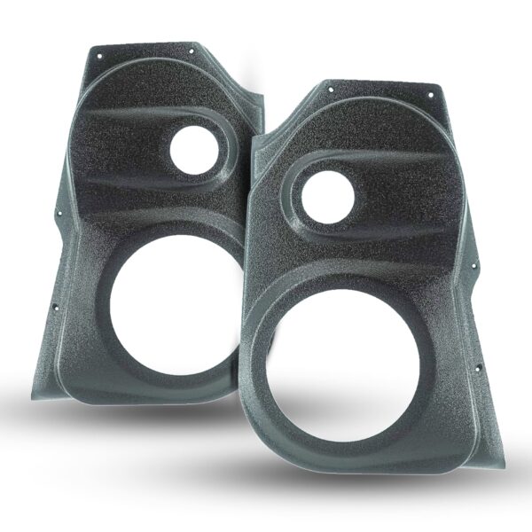 Front Door Custom Speaker Pods for the 2009-2018 Dodge Ram to hold 6.5 in and 2.0 in speakers for car audio installation upgrade
