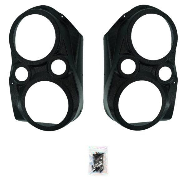 Front Door Custom Speaker Pods for the 2010-2013 Chevrolet Silverado GMC Sierra to hold Dual 6.5 in and Dual 2.0 in speakers for car audio installation upgrade