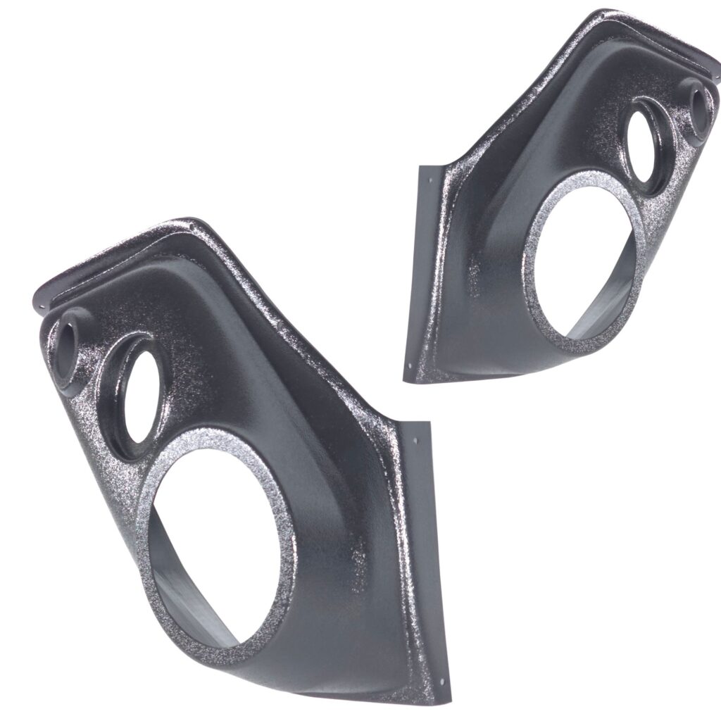 Front Door Custom Speaker Pods for the 1999-2007 Ford Excursion F-250F-350 to hold 6.5 in and 3.5 in and 2.0 in speakers for car audio installation upgrade