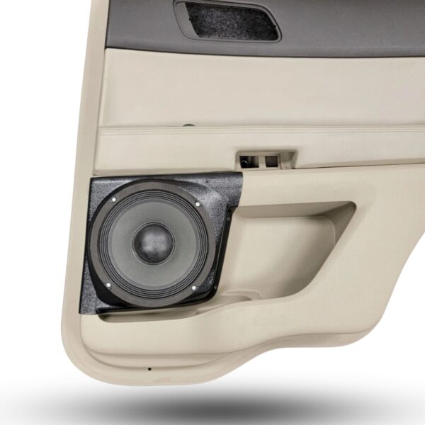 Rear Door Custom Speaker Pods for the 2011-2015 Ford Explorer to hold 8.0 in speakers for car audio installation upgrade