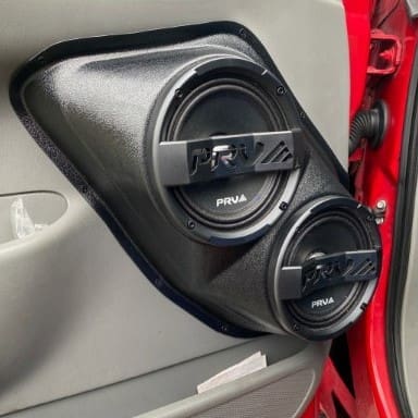 Front Door Custom Speaker Pods for the 1999-2007 Ford Excursion F-250F-350 to hold Dual 6.5 in speakers for car audio installation upgrade