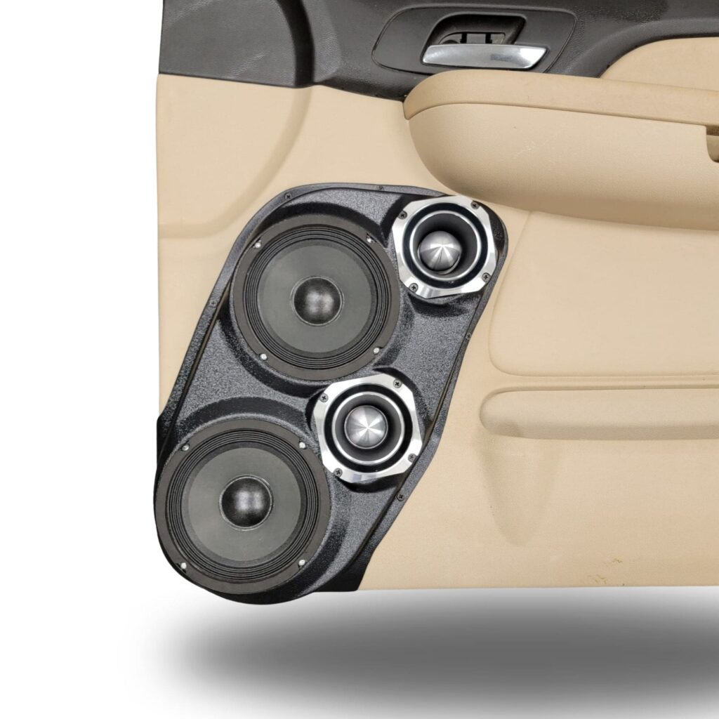 Dual 6.5 + dual 4-inch upper-handle front door speaker pods for compatible 2007–2009 GM full-size trucks and SUVs