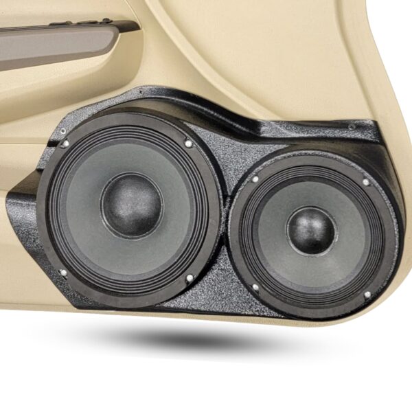 Front Door Custom Speaker Pods for the 2008-2012 Honda Accord to hold 8.0 in and 6.5 in speakers for car audio installation upgrade
