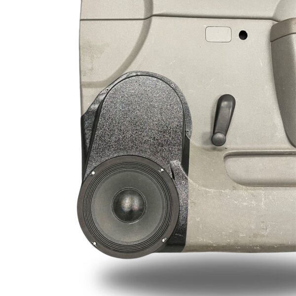 Front Door Custom Speaker Pods for the 2010-2013 Chevrolet Silverado GMC Sierra to hold 8.0 in speakers for car audio installation upgrade
