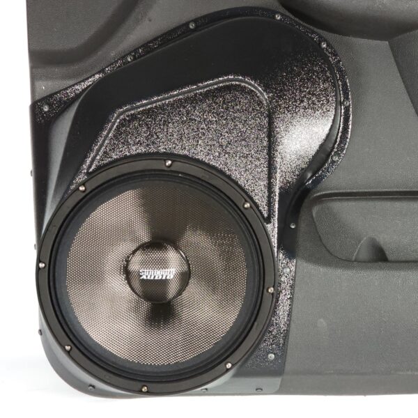 Front Door Custom Speaker Pods for the 2007-2009 Cadillac Escalade Chevrolet Avalanche Tahoe Silverado Suburban GMC Yukon Sierra to hold 10.0 in speakers for car audio installation upgrade