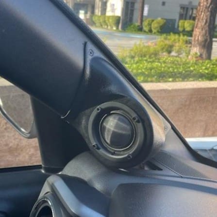 A-Pillar Custom Speaker Pods for the 2016-2023 Toyota Tacoma to hold 3.5 in speakers for car audio installation upgrade