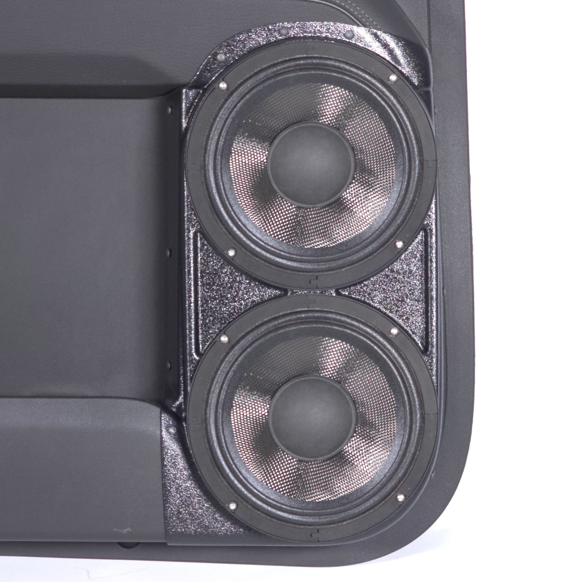 Rear Door Dual 8.0 in Speaker Pods for 2023-2025 Chevrolet Silverado GMC Sierra Rear Door Custom Speaker Pods for the 2023-2025 Chevrolet Silverado GMC Sierra to hold Dual 8.0 in speakers for car audio installation upgrade