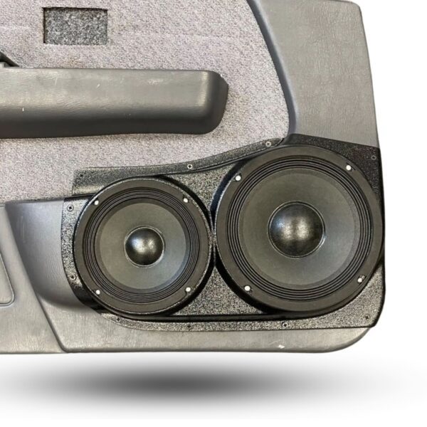 Front Door Custom Speaker Pods for the 1996-2000 Toyota Tacoma to hold 8.0 in and 6.5 in speakers for car audio installation upgrade