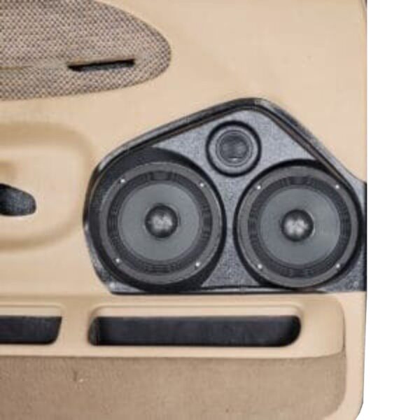 Front Door Custom Speaker Pods for the 1999-2001 Dodge Ram to hold Dual 6.5 in and 2.0 in speakers for car audio installation upgrade