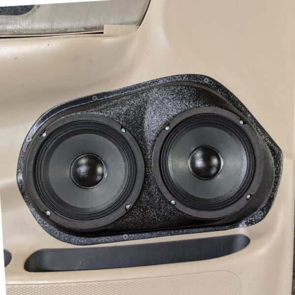Front Door Custom Speaker Pods for the 1999-2003 Ford F-150 to hold Dual 6.5 in speakers for car audio installation upgrade