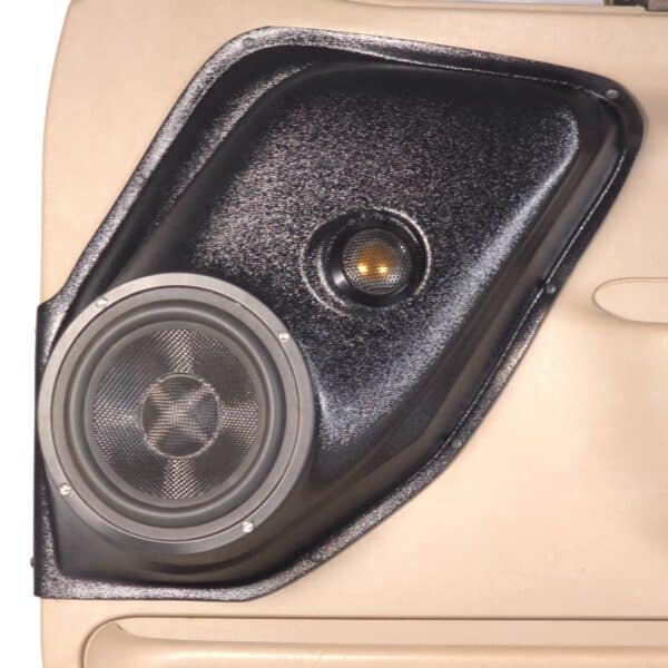 Front Door Custom Speaker Pods for the 1999-2007 Ford Excursion F-250F-350 to hold 6.5 in and 2.0 in speakers for car audio installation upgrade