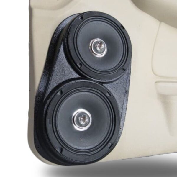 Front Door Custom Speaker Pods for the 2007-2009 Cadillac Escalade Chevrolet Avalanche Tahoe Silverado Suburban GMC Yukon Sierra to hold Dual 6.5 in speakers for car audio installation upgrade