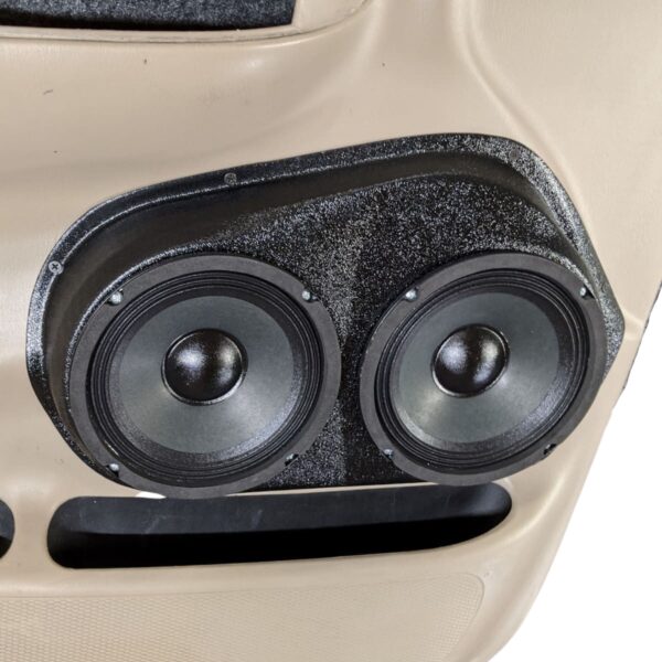 Front Door Custom Speaker Pods for the 1999-2003 Ford F-150 to hold Dual 6.5 in speakers for car audio installation upgrade