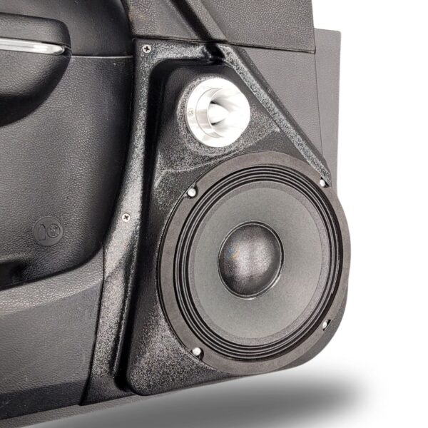 Front Door Custom Speaker Pods for the 2011-2023 Chrysler 300C Dodge Charger to hold 8.0 in and 2.0 in speakers for car audio installation upgrade