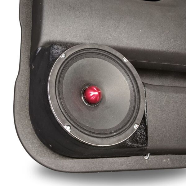 Rear Door Custom Speaker Pods for the 2014-2018 Chevrolet Silverado GMC Sierra to hold 8.0 in speakers for car audio installation upgrade