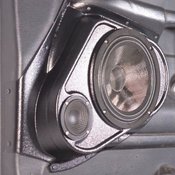 Front Door Custom Speaker Pods for the 2002-2005 Dodge Ram to hold 8.0 in and 3.5 in speakers for car audio installation upgrade