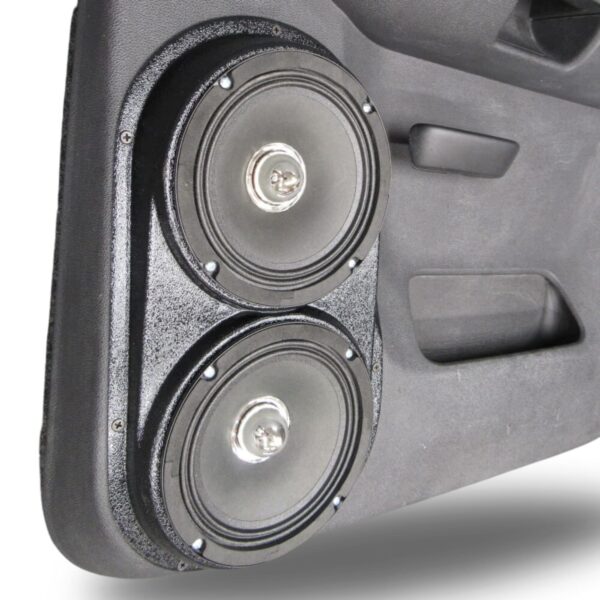 Rear Door Custom Speaker Pods for the 2007-2009 Chevrolet Silverado GMC Sierra to hold Dual 6.5 in speakers for car audio installation upgrade