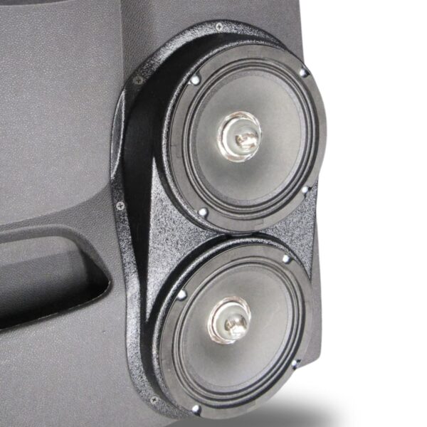 Rear Door Custom Speaker Pods for the 2007-2009 Chevrolet Silverado GMC Sierra to hold Dual 6.5 in speakers for car audio installation upgrade