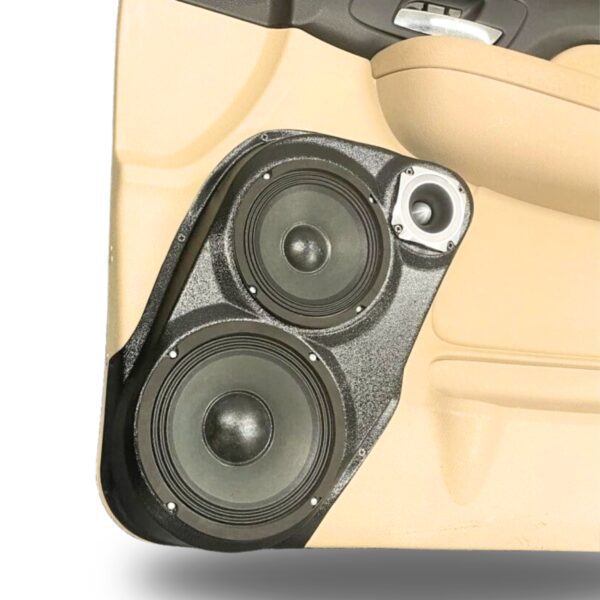 Front Door Custom Speaker Pods for the 2007-2009 Cadillac Escalade Chevrolet Avalanche Tahoe Silverado Suburban GMC Yukon Sierra to hold 8.0 in and 6.5 in and 3.5 in speakers for car audio installation upgrade