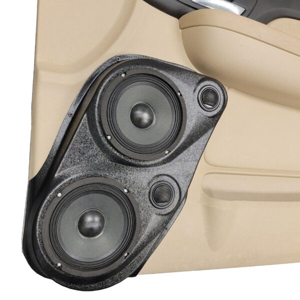 Front Door Custom Speaker Pods for the 2007-2009 Cadillac Escalade Chevrolet Avalanche Tahoe Silverado Suburban GMC Yukon Sierra to hold Dual 6.5 in and Dual 2.0 in speakers for car audio installation upgrade