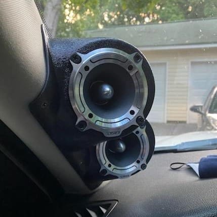 A-Pillar Custom Speaker Pods for the 2007-2009 Cadillac Escalade Chevrolet Avalanche Tahoe Silverado Suburban GMC Yukon Sierra to hold Dual 3.5 in speakers for car audio installation upgrade