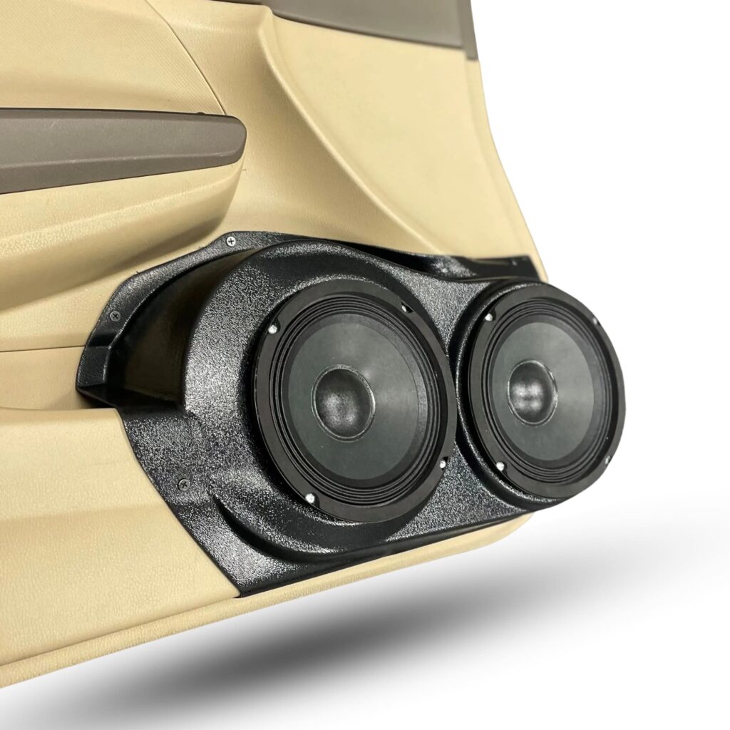 Front Door Custom Speaker Pods for the 2008-2012 Honda Accord to hold Dual 6.5 in speakers for car audio installation upgrade
