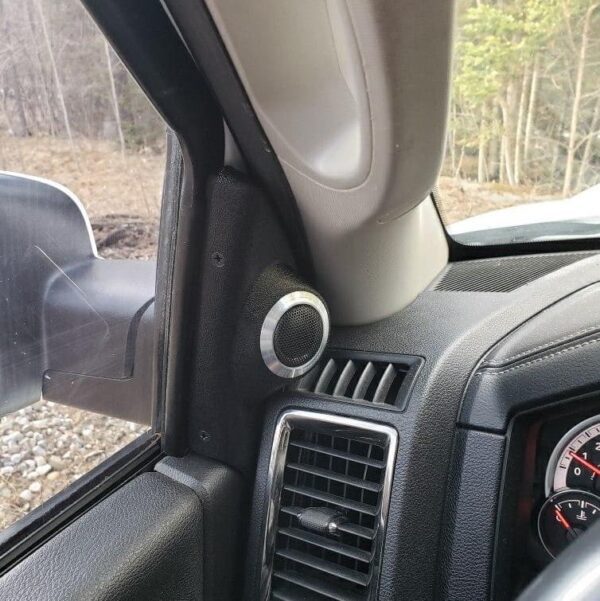 Sail Panel Custom Speaker Pods for the 2009-2018 Dodge Ram to hold 2.0 in speakers for car audio installation upgrade