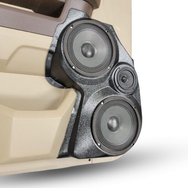 Front Door Custom Speaker Pods for the 2009-2018 Dodge Ram to hold Dual 6.5 in and 3.5 in speakers for car audio installation upgrade