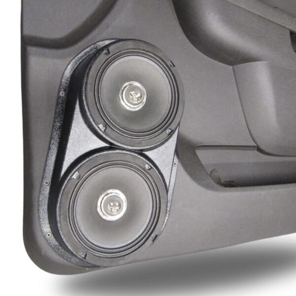 Front Door Custom Speaker Pods for the 2007-2009 Cadillac Escalade Chevrolet Avalanche Tahoe Silverado Suburban GMC Yukon Sierra to hold Dual 6.5 in speakers for car audio installation upgrade