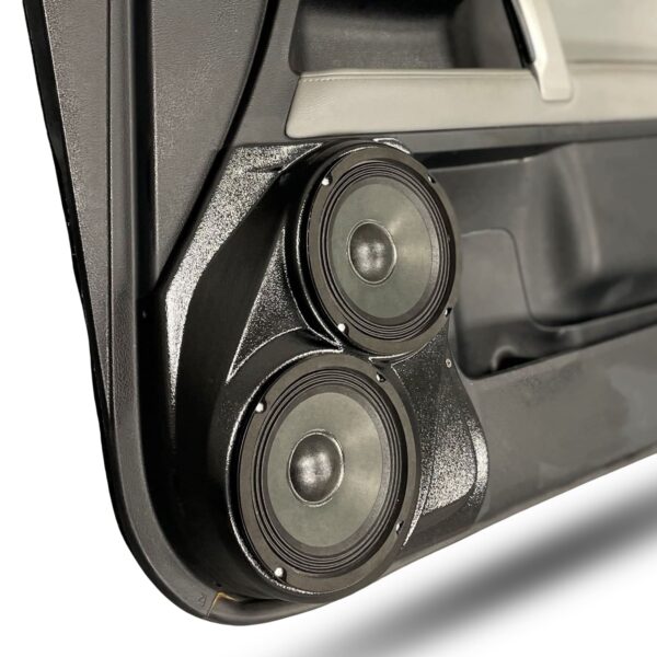 Front Door Custom Speaker Pods for the 2010-2023 Toyota 4Runner to hold Dual 6.5 in speakers for car audio installation upgrade
