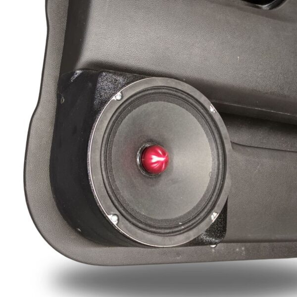 Rear Door Custom Speaker Pods for the 2014-2018 Chevrolet Silverado GMC Sierra to hold 8.0 in speakers for car audio installation upgrade
