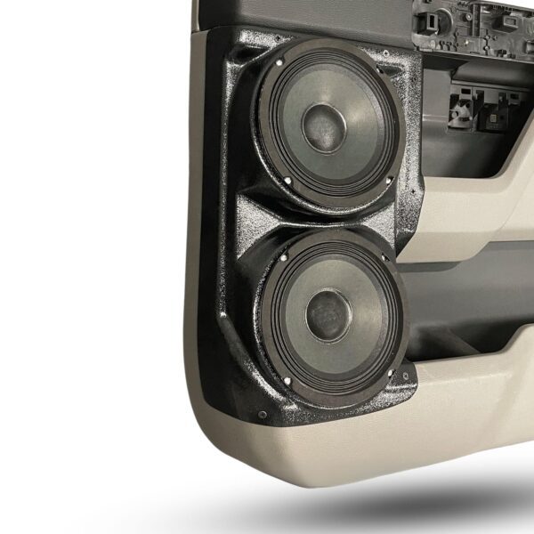 Rear Door Custom Speaker Pods for the 2015-2020 Ford F-150 F-250F-350 to hold Dual 6.5 in speakers for car audio installation upgrade