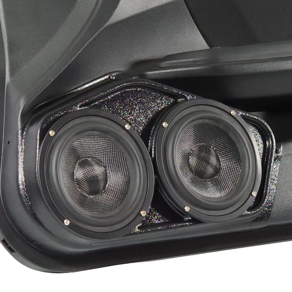 Front Door Custom Speaker Pods for the 2016-2020 Honda Civic to hold Dual 6.5 in speakers for car audio installation upgrade