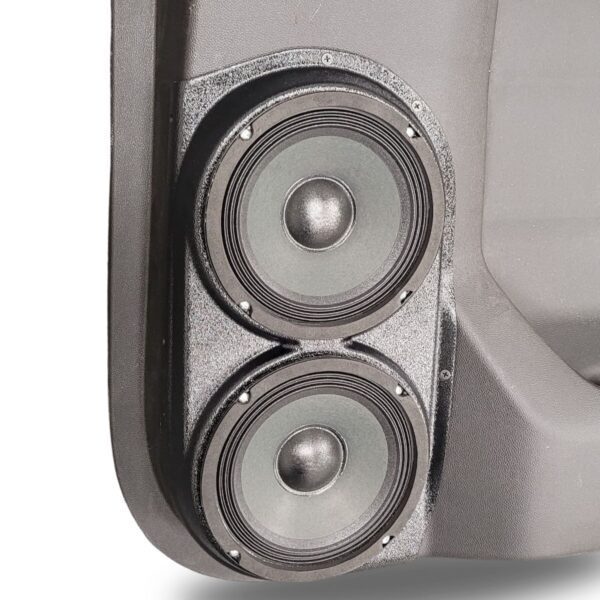 Rear Door Custom Speaker Pods for the 2019-2023 Chevrolet Silverado GMC Sierra to hold Dual 6.5 in speakers for car audio installation upgrade