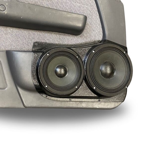 Front Door Custom Speaker Pods for the 1996-2000 Toyota Tacoma to hold 8.0 in and 6.5 in speakers for car audio installation upgrade