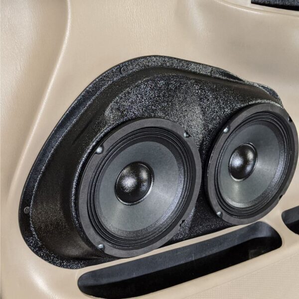 Front Door Custom Speaker Pods for the 1999-2003 Ford F-150 to hold Dual 6.5 in speakers for car audio installation upgrade