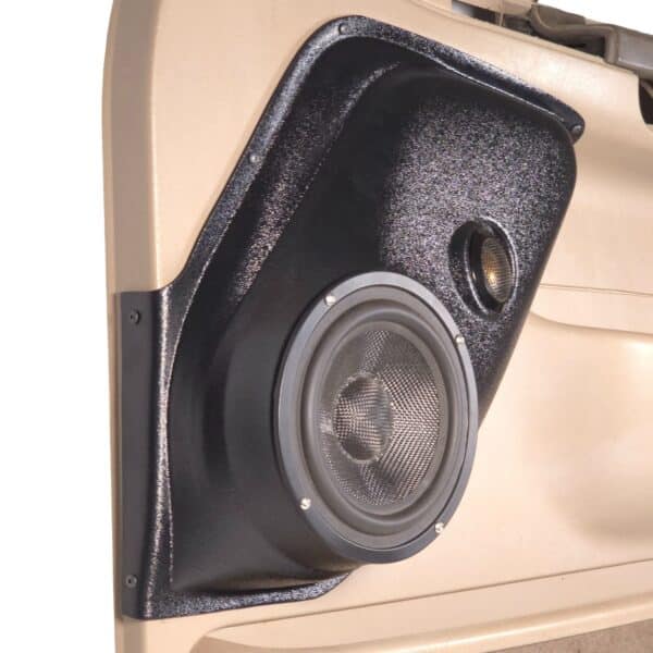 Front Door Custom Speaker Pods for the 1999-2007 Ford Excursion F-250F-350 to hold 6.5 in and 2.0 in speakers for car audio installation upgrade