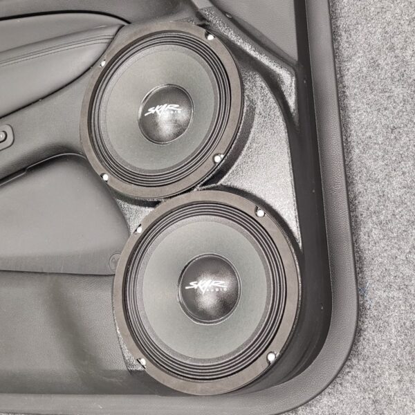 Front Door Custom Speaker Pods for the 2011-2023 Dodge Durango Jeep GrandCherokee to hold Dual 8.0 in speakers for car audio installation upgrade