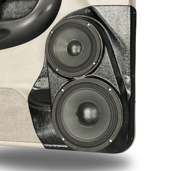Front Door Custom Speaker Pods for the 1998-2012 Ford Ranger Mazda B-Series to hold 8.0 in and 6.5 in speakers for car audio installation upgrade
