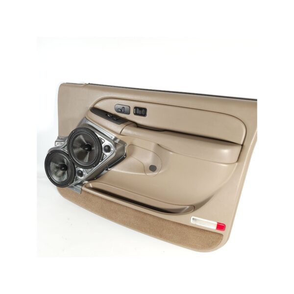 Front Door Custom Speaker Pods for the 2000-2006 Cadillac Escalade Chevrolet Avalanche Silverado Tahoe Suburban GMC Sierra Yukon to hold Dual 8.0 in and Dual 2.0 in speakers for car audio installation upgrade