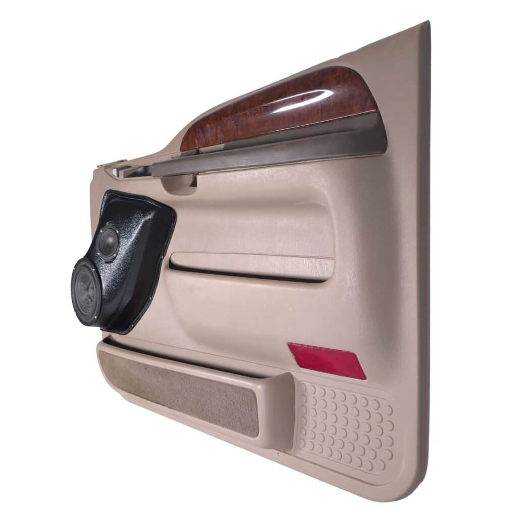 Front Door Custom Speaker Pods for the 1999-2007 Ford Excursion F-250F-350 to hold 6.5 in and 3.5 in speakers for car audio installation upgrade