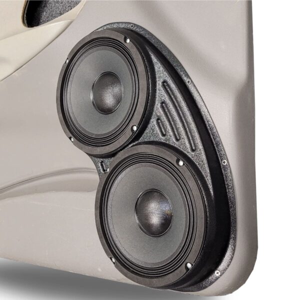 Front Door Custom Speaker Pods for the 2002-2005 Chevrolet Trailblazer to hold Dual 8.0 in speakers for car audio installation upgrade