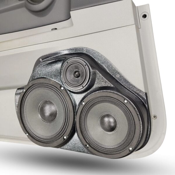Front Door Custom Speaker Pods for the 2006-2007 Dodge Charger Magnum to hold 8.0 in and 6.5 in and 3.5 in speakers for car audio installation upgrade