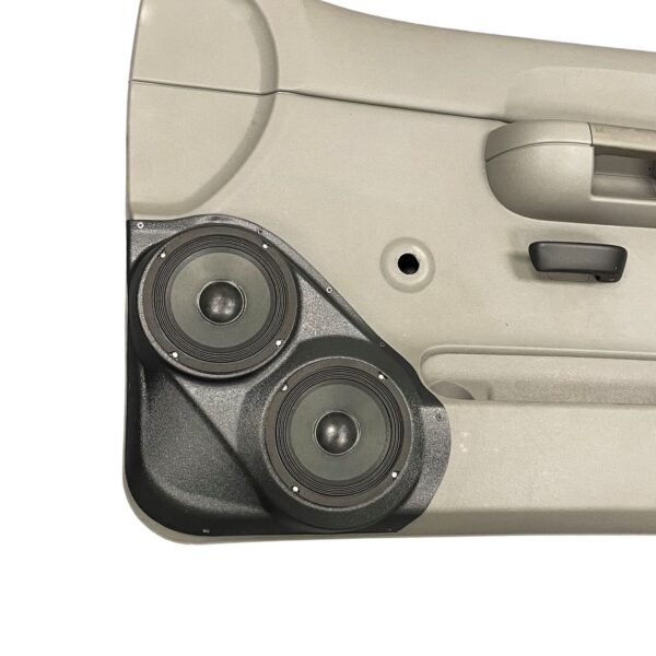 Front Door Custom Speaker Pods for the 2007-2009 Chevrolet Silverado GMC Sierra to hold Dual 6.5 in speakers for car audio installation upgrade