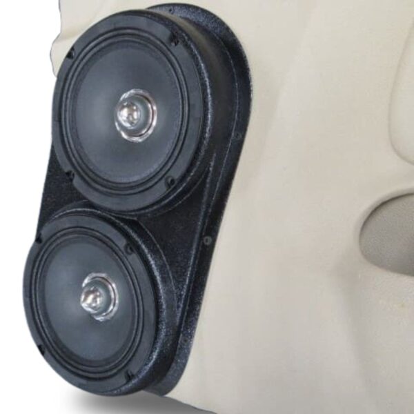 Front Door Custom Speaker Pods for the 2007-2009 Cadillac Escalade Chevrolet Avalanche Tahoe Silverado Suburban GMC Yukon Sierra to hold Dual 6.5 in speakers for car audio installation upgrade