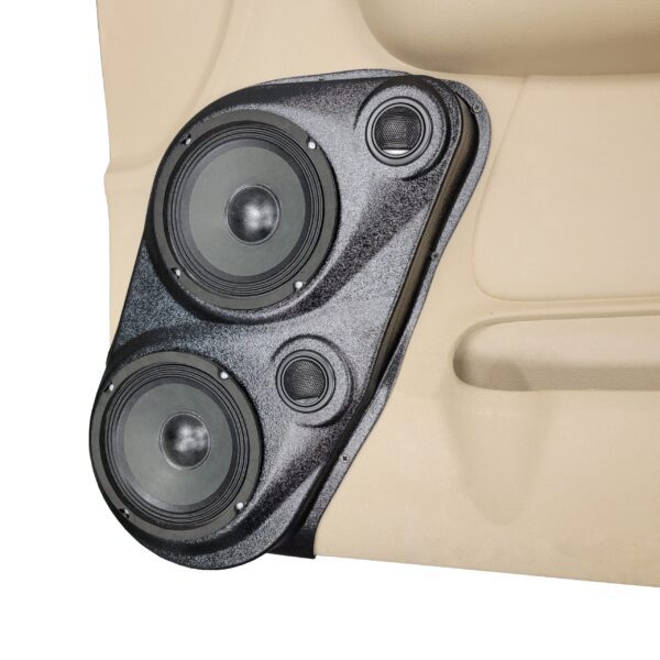 Front Door Custom Speaker Pods for the 2007-2009 Cadillac Escalade Chevrolet Avalanche Tahoe Silverado Suburban GMC Yukon Sierra to hold Dual 6.5 in and Dual 2.0 in speakers for car audio installation upgrade