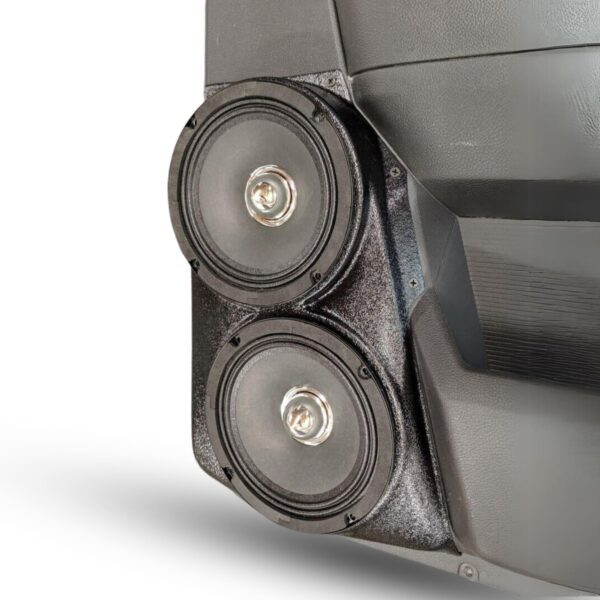 Rear Door Custom Speaker Pods for the 2009-2018 Dodge Ram to hold Dual 6.5 in speakers for car audio installation upgrade
