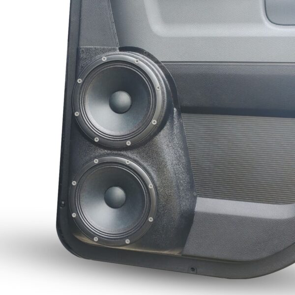 Rear Door Custom Speaker Pods for the 2009-2018 Dodge Ram to hold Dual 6.5 in speakers for car audio installation upgrade