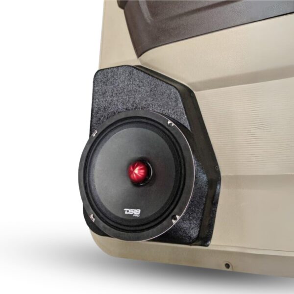 Rear Door Custom Speaker Pods for the 2009-2018 Dodge Ram to hold 8.0 in speakers for car audio installation upgrade